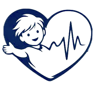 STARTSEITE-Kinderherzpraxis Ein Herz mitKind in der Mitte und EKG